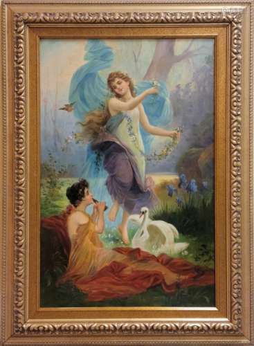 19C Oil Canvas Mythological Painting