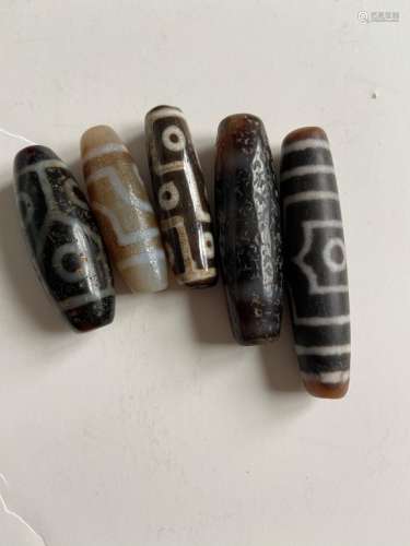 Five Chinese Tianzhu Beads
