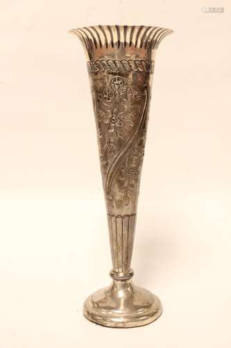 Antique English Silver Flower Vase,