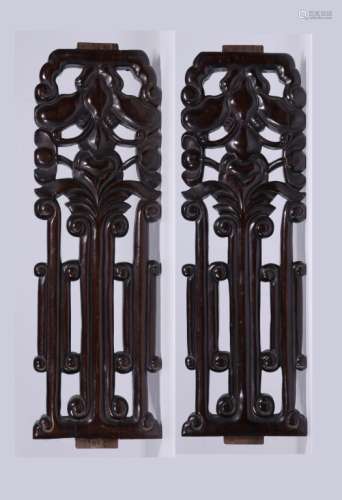 Pair of Chinese Wood Panel