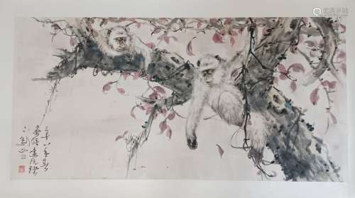 Chinese Ink Color Painting, Monkey