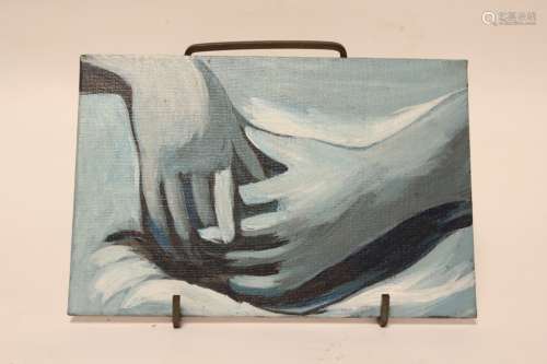 After Piccaso, Oil on Board Painting of Hand