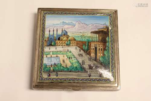 Persian Silver and Enamel Antique Ciggar Box