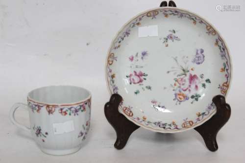 Qianlong Period, Chinese Famille Rose Cup&plate
