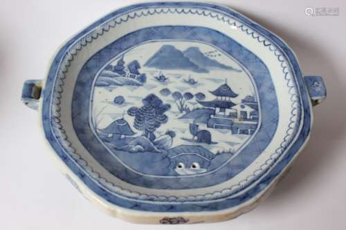 Chinese Blue and White Porcelain Tray