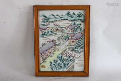 Chinese Famille Rose Porcelain Plaque