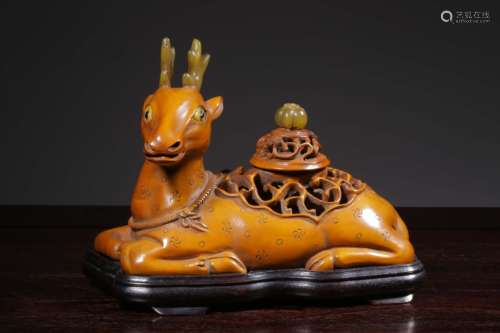 Chinese Huangyang Wood Carved Incense Burner