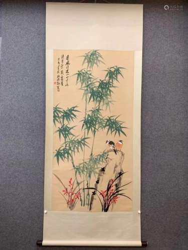 Chinese Ink Color Scroll Painting