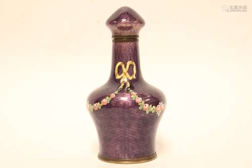 Enamel on Copper Bottle