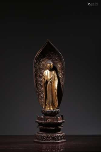 Chinese Lacqure Wood Buddha