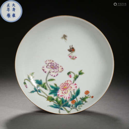 Qing Dynasty of China,Famille Rose Flower and Bird Plate