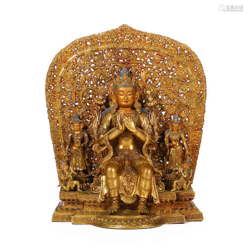 Qing Dynasty of China,Bronze Gilt Buddha Statue