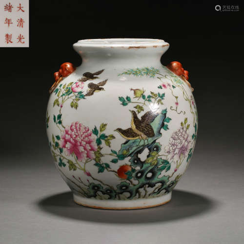 Qing Dynasty of China,Famille Rose Flower and Bird Binaural ...