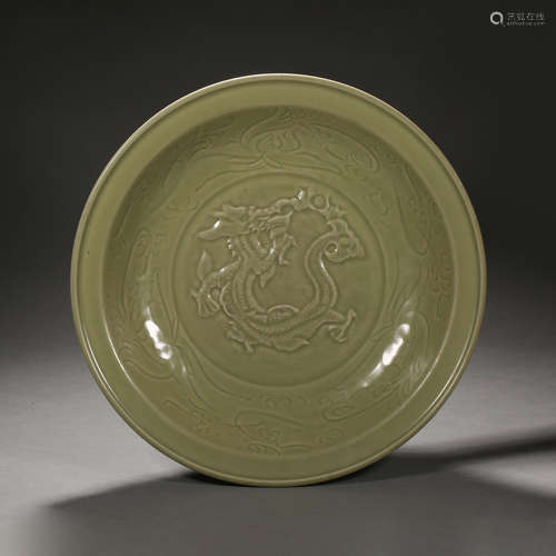 Song Dynasty of China,Longquan Dragon Pattern Plate