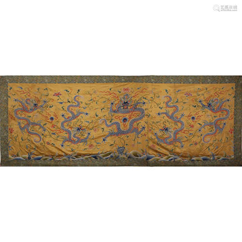 Qing Dynasty of China,Kesi Dragon Pattern Hanging Bed-Curtai...