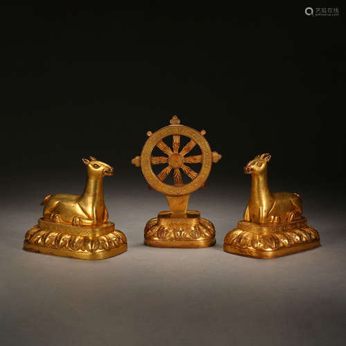 Qing Dynasty of China,Bronze Gilt Multiplier