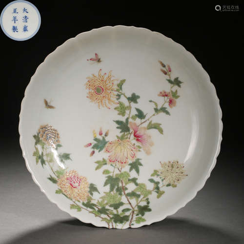 Qing Dynasty of China,Famille Rose Flower Plate