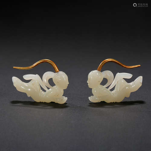 Liao Dynasty of China,Jade Feitian Eardrop