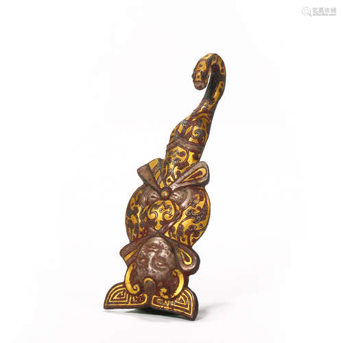 Han Dynasty of China,Inlaid Gold Character Belt Hook