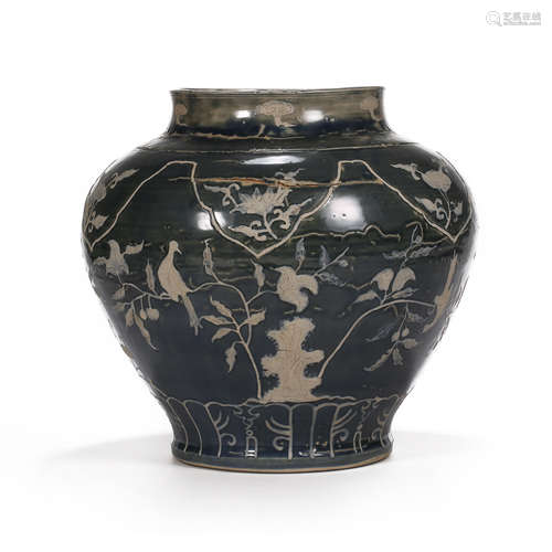 Yuan Dynasty of China,Dark Green Glaze Flower and Bird Large...