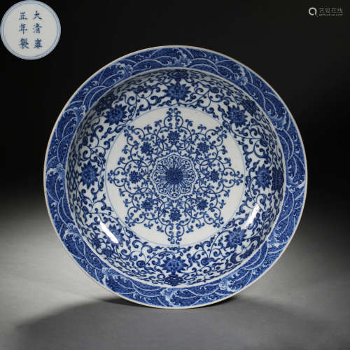 Qing Dynasty of China,Blue and White Interlock Branch Lotus ...