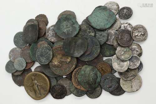 MONNAIES ANTIQUESLot d'environ 85 monnaies antiques en argen...