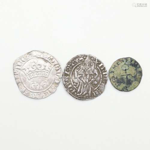 MONNAIES FEODALESLot de trois monnaies :- Provence Louis d'A...