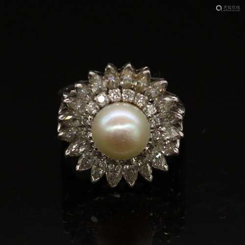 Bague en or gris 18K (750)