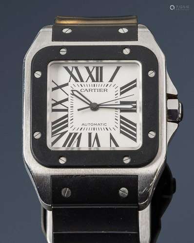 CARTIERSantos 100Ref. 2656No. 170415 MXMontre bracelet en ac...