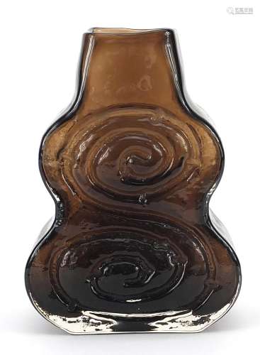 Geoffrey Baxter for Whitefriars, glass cello vase in cinnamo...