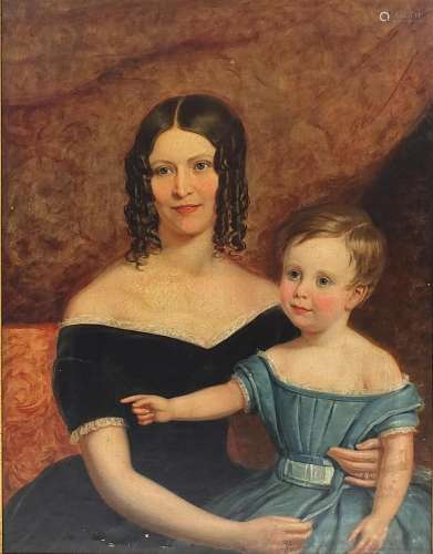 Philip Augustus Gaugain 1846 - Portrait of two sisters in an...