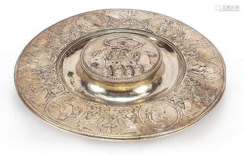 Elkington & Co, Egyptian revival silver plated inkwell d...