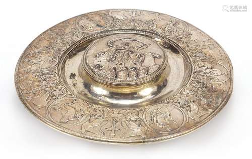 Elkington & Co, Egyptian revival silver plated inkwell d...