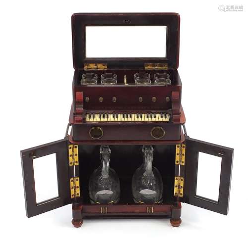 Novelty 19th century hardwood musical liqueur cabinet in the...