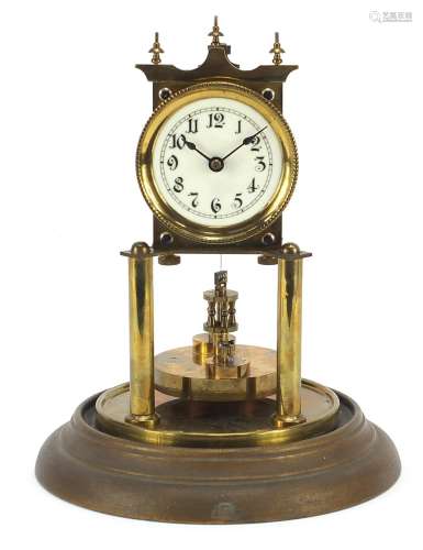 Brass anniversary clock with platform escapement, the moveme...