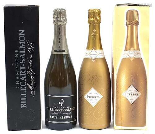 Two bottles of Champagne comprising 2000 Pierrel Brut and Bi...