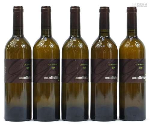 Five bottles of 2009 Mas Mudigliza Caudalouis Blanc, Cotes d...