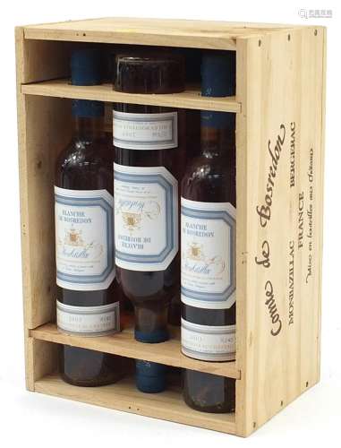 Six 50cl bottles of 2003 Blanche de Bosredon Monbazillac whi...