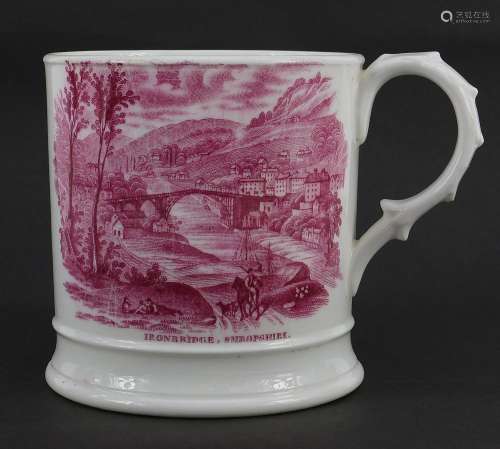 Victorian porcelain mug transfer printed with views of Iron ...