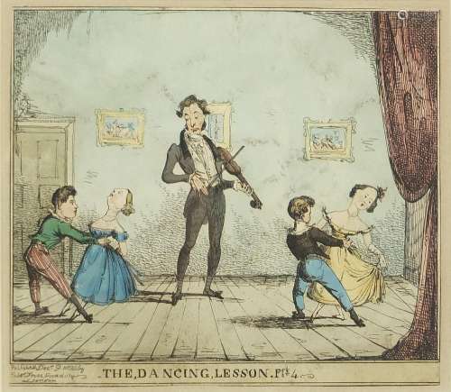 After George Cruikshank - The Dancing Lesson, early 19th cen...