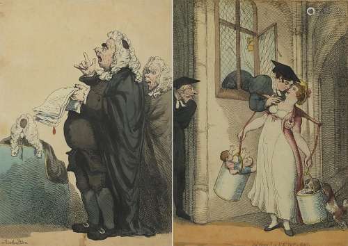 After Thomas Rowlandson - A Councillor and a Milksop, two ea...