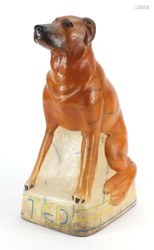 Tony Bennett hand painted pottery seated dog, possibly for R...