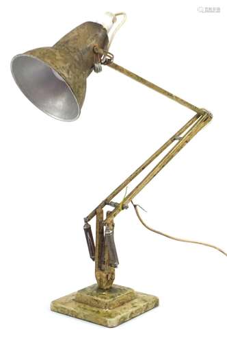 Vintage Herbert Terry two step marbleised Anglepoise lamp