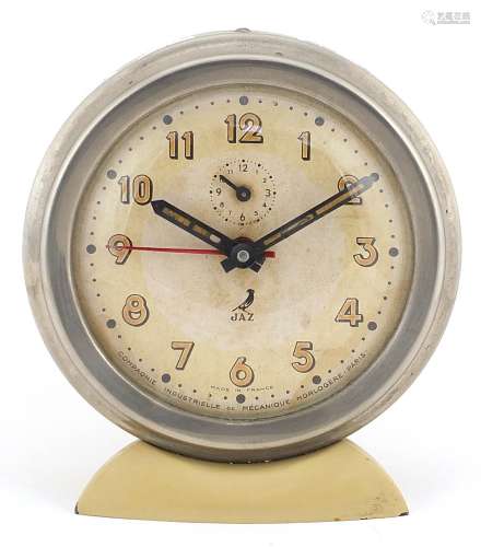 Jaz, Art Deco mantle clock with subsidiary dial and Arabic n...
