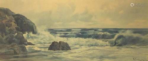 Graham Hamilton - Rocky coastal scene, late 19th/early 20th ...