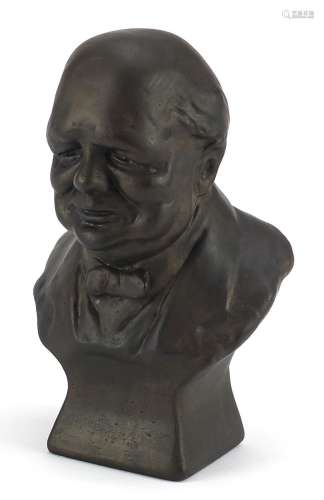 Political interest bronzed bust of Sir Winston Churchill, 25...
