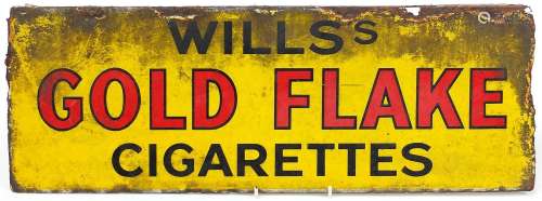 Vintage Willss Gold Flake Cigarettes enamel advertising sign...