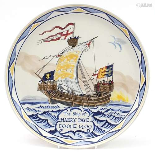 Poole Pottery plate commemorating The Ship of Harry Paye, 32...