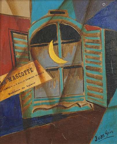 After Juan Gris - Surreal composition, moonlit window, Cubis...