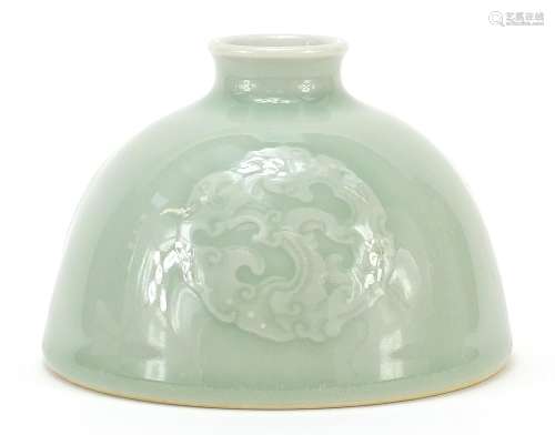 Chinese porcelain beehive water pot having a celadon glaze, ...